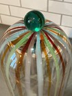 Anthropologie Pietro Blown Italian Glass Cloche Display Striped 11 5     Art
