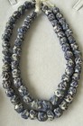 Vintage Venetian Style Blue Glass Trade Beads 8mm Beads Strand 25   