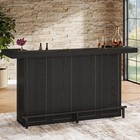 70 9-inch Black Bar Table  4-tier Large Wooden Home Bar Unit W  Storage Shelves