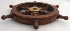 Steering Wheel 18  Vintage Boat Ship  Gym  Brass Hub Wood Wooden Decor Nautical