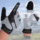 Men Women Bike Full Finger Cycling Gloves Touch Screen Sports Riding Gloves Gray