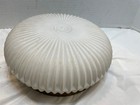 Vintage Ribbed Glass Ceiling Light Fixture Shade Atomic Bullseye Mid Century