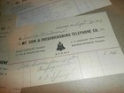 Vintage 1911 Lebanon Pa Paper Billhead Mt Zion Fredericksburg Telephone Co