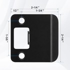 2 Pack Extended Strike Plate Round Corner Extended Lip 2 25 X 2 25 Inch Black