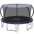 Trampoline  14ft Trampoline With Enclosure Net 1400lbs 6 To 7 People Black Blue