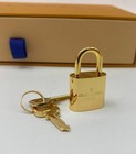 Louis Vuitton Padlock Lock 2 Key Brass Shinny Gold Number 315