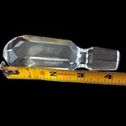 Vintage Crystal Bottle Stopper Hand Cut Wine Cork Clear Heavy Mid Century Modern