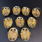 9 Vtg Brass Mini Star Basket Candle Holder W handle Wedding Party Lot Set India