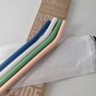 Purifyou Platinum 14 5in Silicone Straws Extra Long Wide Set 4 Colors With Brush