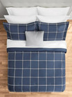 New 10 Piece Comforter   Sheet Set Bed In A Bag Blue   White Throw Pillows Full