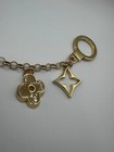 Louis Vuitton Lv Fleur De Monogram Beige cyan Key Chain Bag Charm No Box