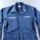 Us Navy Coverall Utility 48r Blue Patches 8405-01-057-3498 Military Jumpsuit 90s