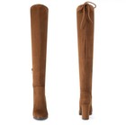 Women s Thigh High Over The Knee Fashion Boots Block Mid Heel Long Sexy Faux Fur