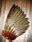 Pheasant Native American Smudge Feather Fan Antler