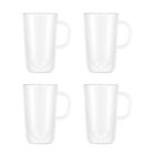 Bodum Set Of 4 Double Wall Glasses With Handle  13 5 Fl Oz     Insulated Glass