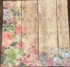 Lot Of  2 paper Lunch Napkins decoupage mixed Media- Flowers antique wood Plank