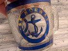 Ss Norway Glass Coffee Mug 22k Gold Print Ocean Liner Norwegian Cruise Lines Vtg