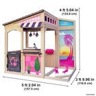 Kidkraft Barbie    Seaside Wooden Outdoor Playhouse With Attachable Doll Table And