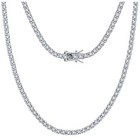 Tennis Necklace For Women Sterling Silver 3mm Or 5mm Cubic Zirconia 16 Or 18    