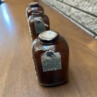 3 Levi Garrett   Sons Tobacco Scotch Rappee Snuff Brown Glass Bottles Vintage