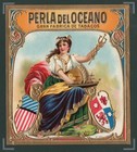Ex Rare Old Original Perla Del Oceano Sample Cigar Label - Caduceus - Ship