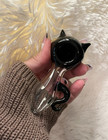 4  Black Cat Glass Hand Pipe Hand Blown Tobacco Smoking Novelty Pipe Free Ship