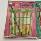 Accoutrements Palm Flamingo Cocktail Swizzle Sticks Lot 12 Nos 6  2000s Vtg