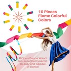 Rainflow 10pcs Dance Ribbons - Gymnastics Wand  Ribbon Dancer Stick Medium