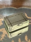 Antique 900 Silver Pill Box Art Deco Engraved Geometric Trinket Snuff Case
