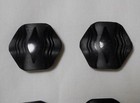 12 Vintage Vegetable Ivory Buttons Black Art Deco Geometric Design Hexagon Lot