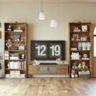 2 Pack 70 Inch Bookshelf 6 Tier Storage Shelves Rustic Industrial Brown Bookcase
