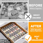 Spice Drawer Organizer With 28 Spice Jars  386 Spice Labels  4 Tier Seasoning Ra