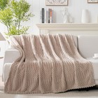50x70 Inch Brown Throw Blanket - Soft   Fluffy Fleece  Neutral Tan Color  Cute  
