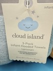 Cloud Island 3 Pack Infant Hooded Towels Blue Tan Lightweight Baby Bath Towels