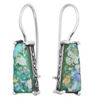 Sterling Silver Ancient Roman Glass Drop French Hook Earrings For Women