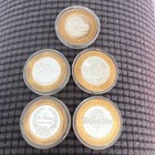 Lot Of 5 Limited Edition  999 Silver  10 Las Vegas Casino Gaming Tokens