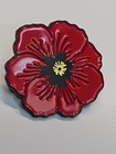 Poppy Flower Veterans Day Lapel Pin Red With Yellow Center 