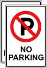 2 Pcs No Parking Big Sign Sticker - 20 Cm X 30 Cm - Self Adhesive Vinyl Red     