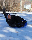Disc Snow Sled  Saucer  W  Handles  Heavy Duty Plastic  Cold Resistant  Outdoor