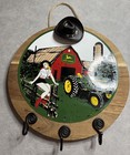 Vintage John Deere Pin Up Porcelain Sign - Barn Tractor Farm Girl Sign