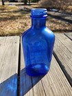 Vintage Milk Of Magnesia Blue Glass Bottle Hand Crafted Old Original  Usa
