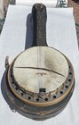 Vintage Banjo Ukulele Resonator Sailing Ship Motif