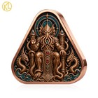 1pc Seadragon Waves Cthulhu Triangle Copper Medal For Commemorative Gift