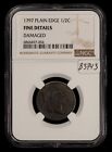 1797 1 2c Liberty Cap Half Cent Plain Edge 1 Above 1 - Ngc Fine Dets- B3743