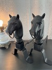 Vintage Cast Iron Horse Head Andirons