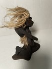 Wooden Hand Carved Primitive Tribal Guitarist Tiki Statue Bar Guitar Figurine