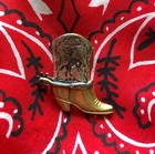 Two Cowgirl Wild Rags   Antique Sterling  Boot W spur Neckerchief Slide