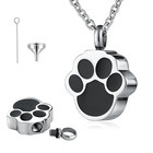 Pet Paw Print Cremation Jewelry Ashes Urn Necklace Dog Cat Memorial Pendant