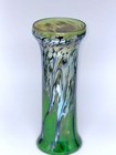 Green Luster Vase With Silver Wave Design  Saul Alcaraz