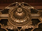 Antique 1920 s Art Deco 2 Light Flush Ceiling Fixture Brass Plated Iron Restored